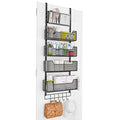 White Over The Door Organizer with PVC Pocket and 4 Metal Baskets R5541