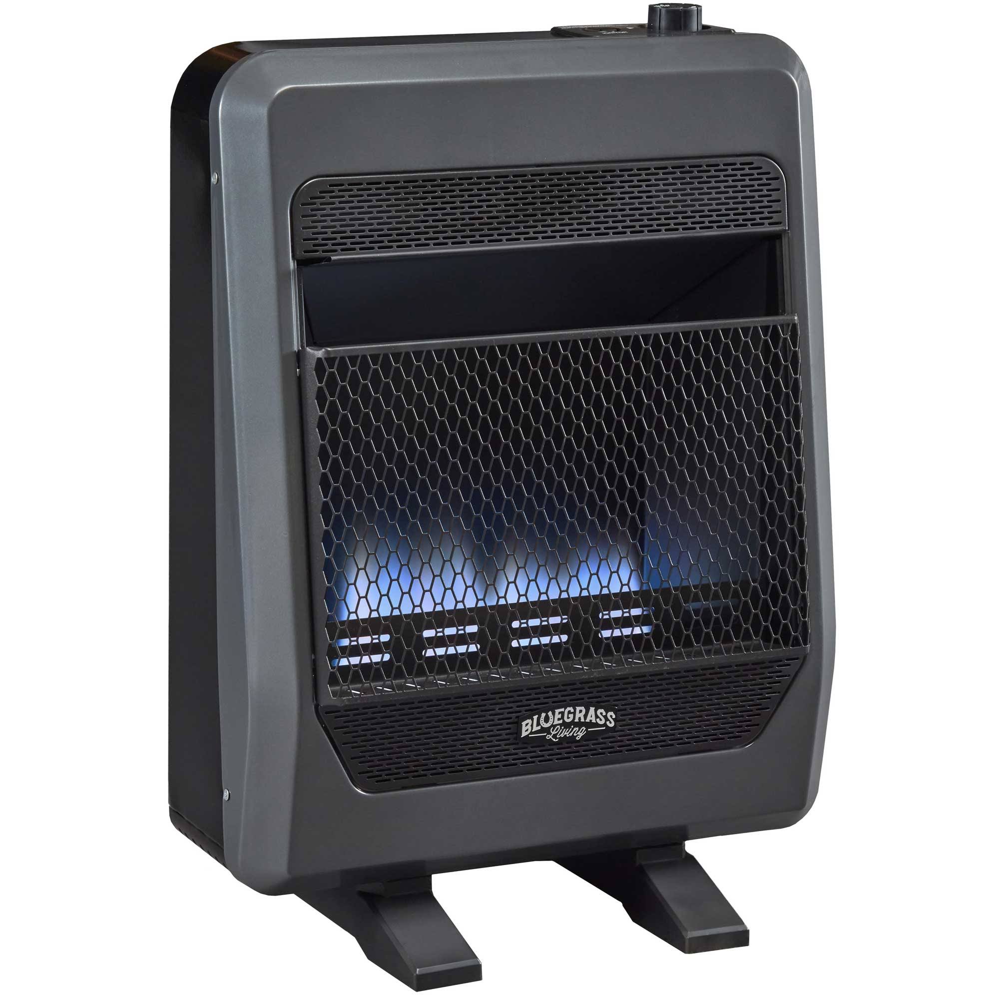 Natural Gas Vent Free Blue Flame Gas Space Heater with Blower and Base Feet - 20,000 BTU X8865