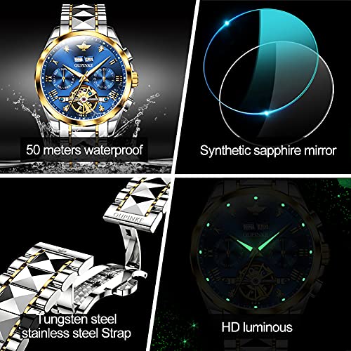 Mens Automatic Skeleton Tourbillon Self Winding Sapphire Crystal Dress Wrist Watch G38129