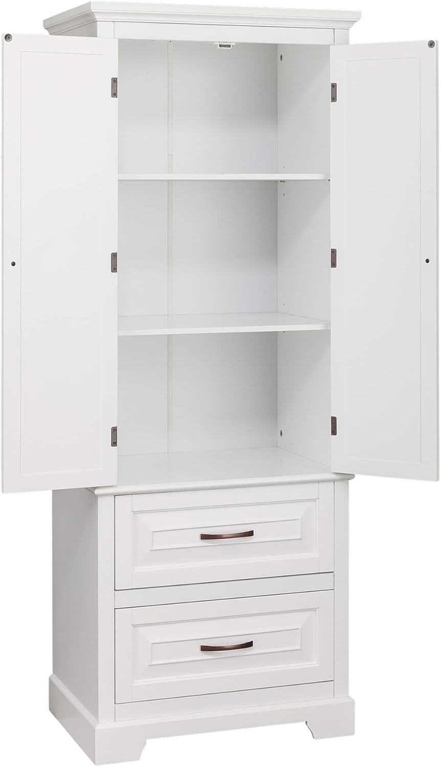 White Bathroom Storage Linen Cabinet Z1793