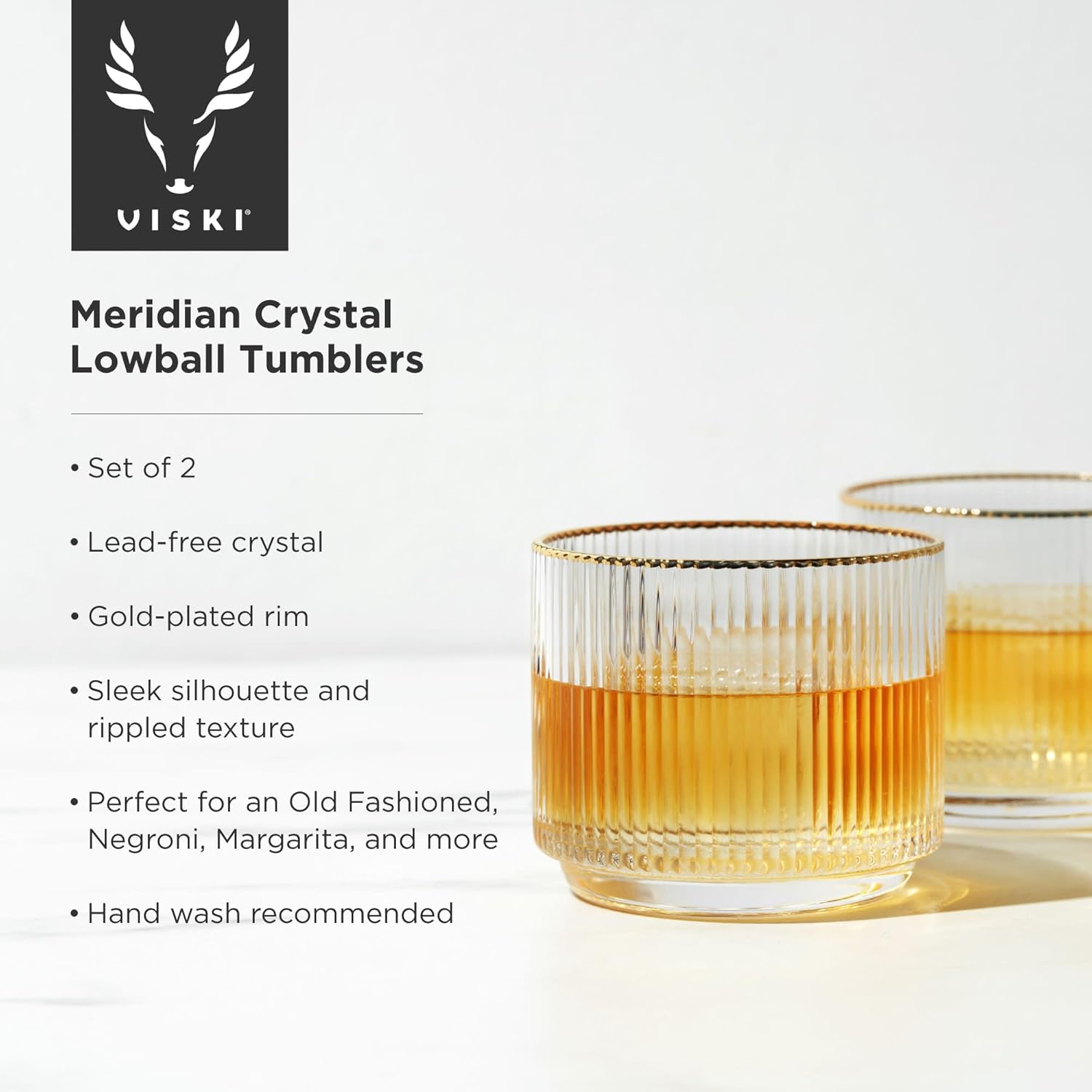 Crystal Lowball Tumblers 12oz Set of 2 Z299