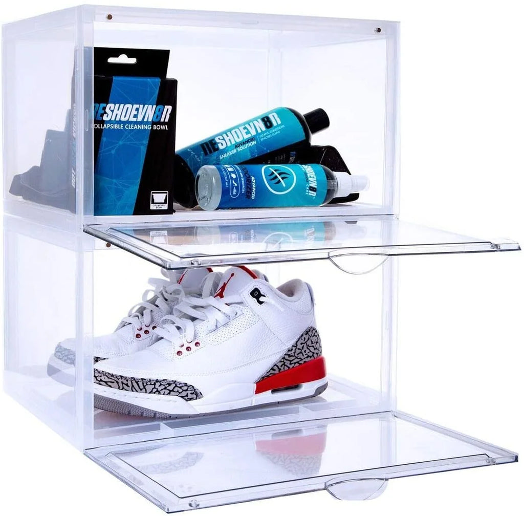 Clear Plastic Stackable Shoe Storage Box (PACK OF 2) E596