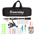 Telescopic Fishing Rod and Reel Combo Kit with 100M Fishing Line Lures Hooks Jig Head and Carrier Bag I491
