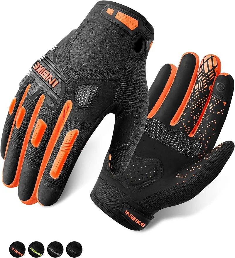 MTB Mountain Bike Gloves Touchscreen with EVA Padded TPR Knuckle Protection C407