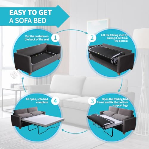 Queen Size Velvet Pull Out Sofa Bed X86812
