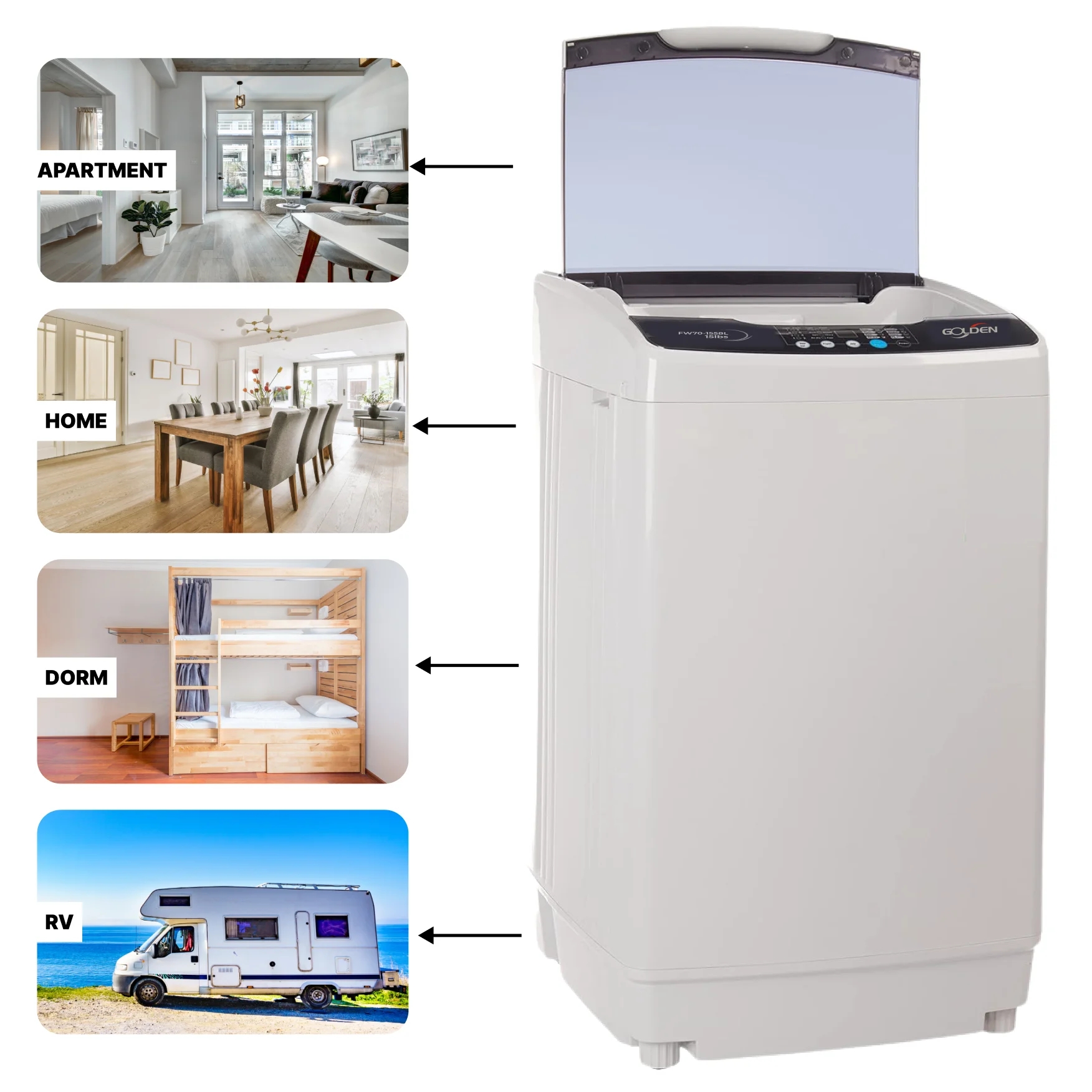 15.4 LB Portable Top Load Washing Machine with LED Display M6671
