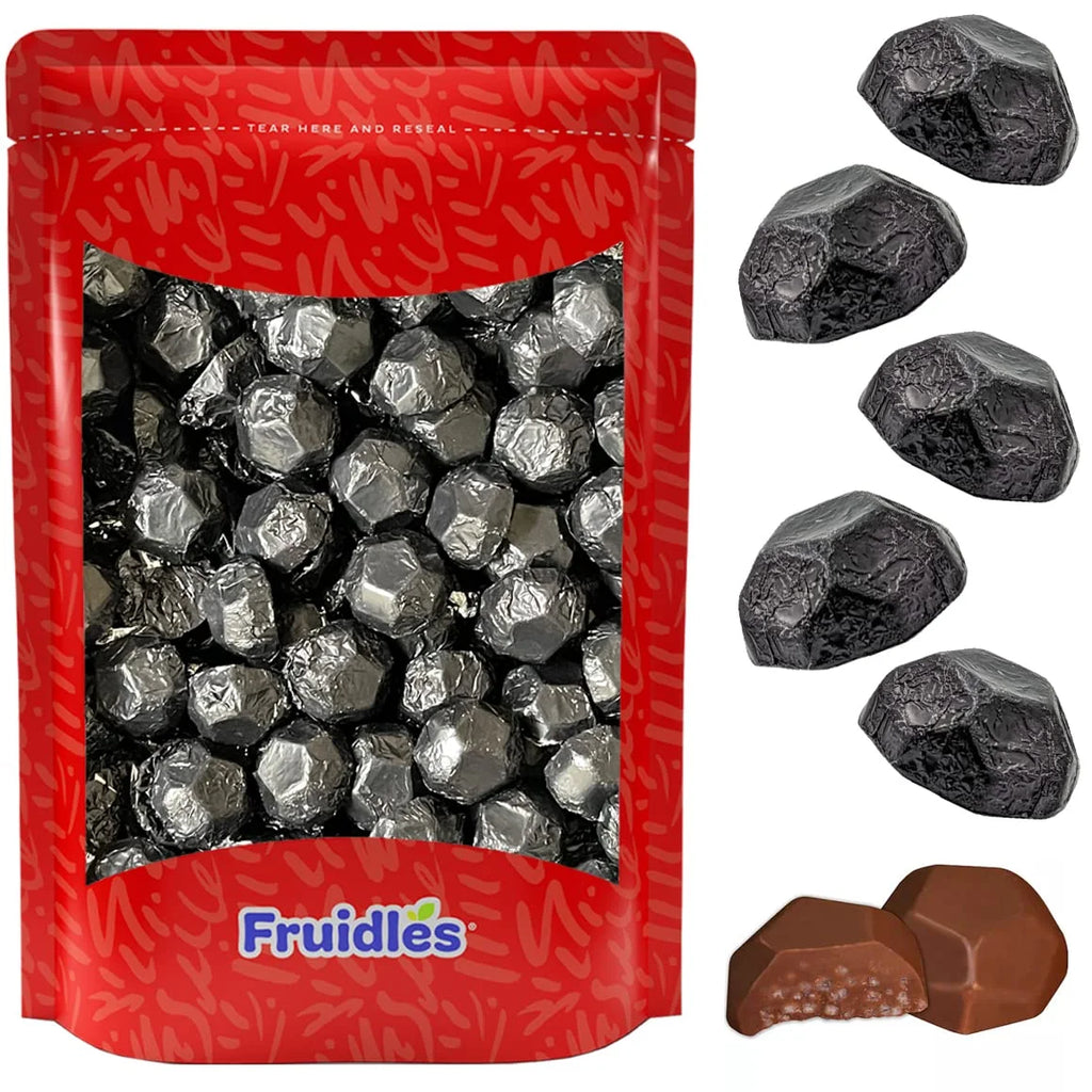 Christmas Coal Chocolate, Milk Chocolate Party Bag Fillers, Individually Wrapped Foils, Resealable Bag, Kosher Certified Dairy (1 Pound) A232863