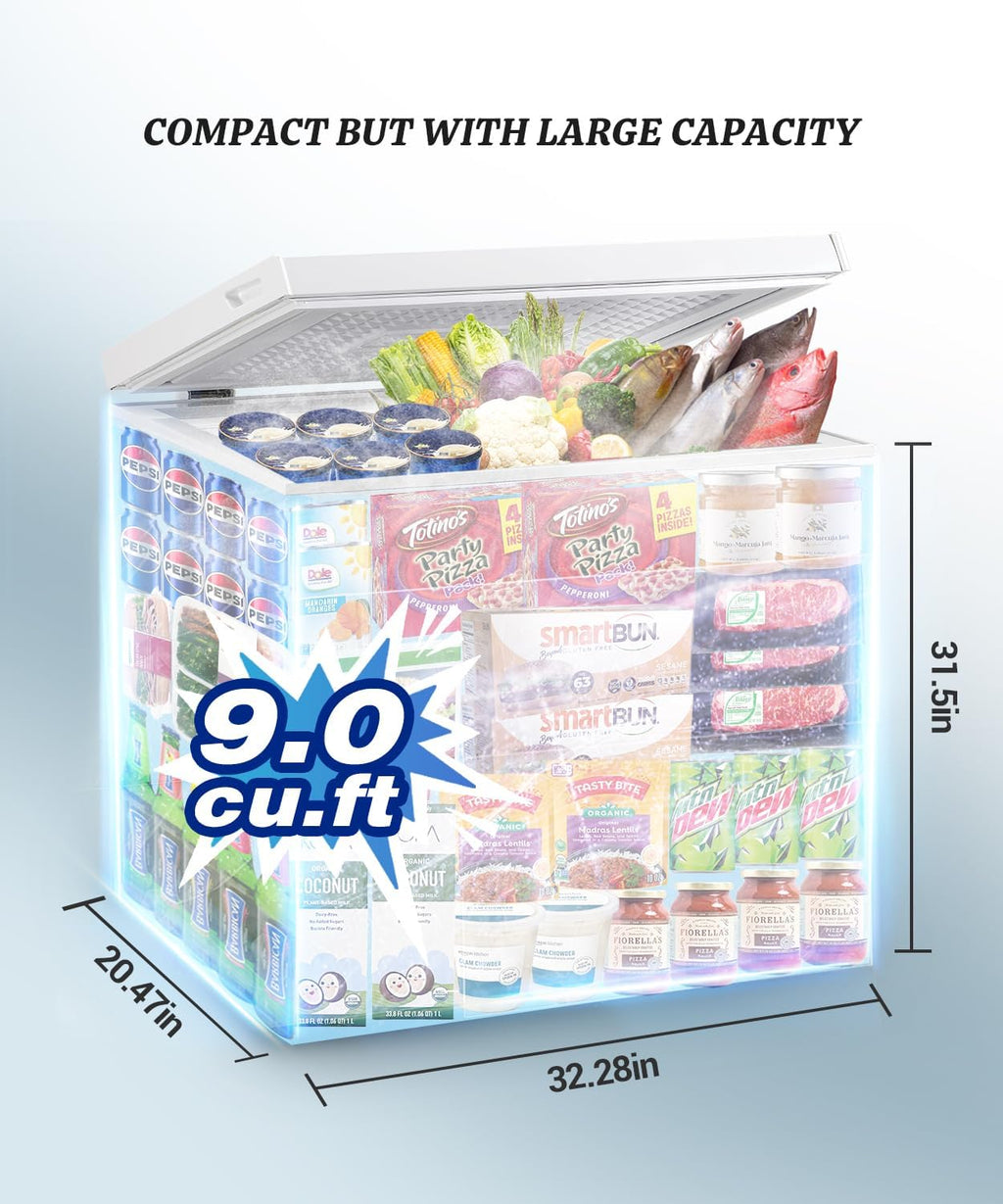 White 9.0 cu.ft Chest Freezer with Removable Basket Z4736