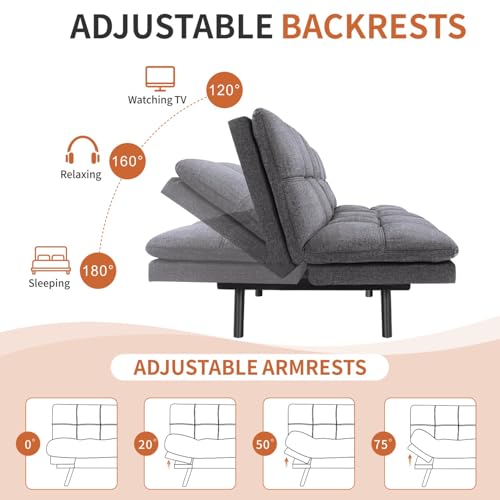 Black Memory Foam Convertible Sofa Bed P850272