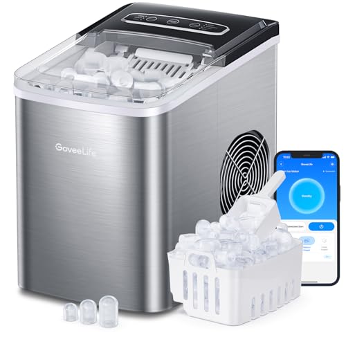 Smart Countertop Ice Maker Machine with Self-Cleaning, 26lbs/24Hrs, Stainless Silver U2144