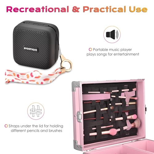 Pink Foldable Rolling Manicure Table with 4 Drawers T5849