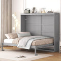 White Queen Size Wood Folding Wall Bed Q499526