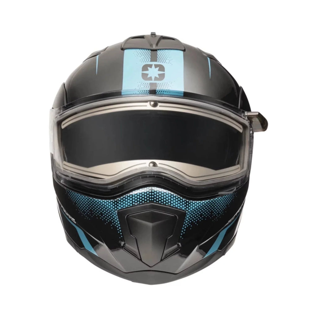 Black Teal Snowmobile Helmet F355156