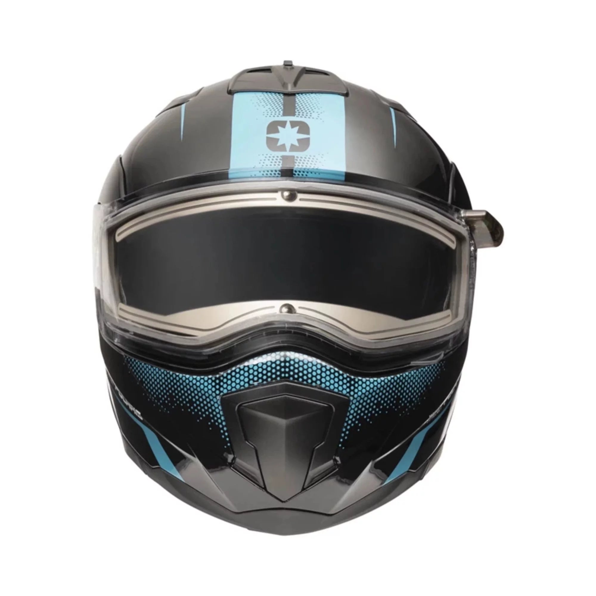 Black Teal Snowmobile Helmet F355156