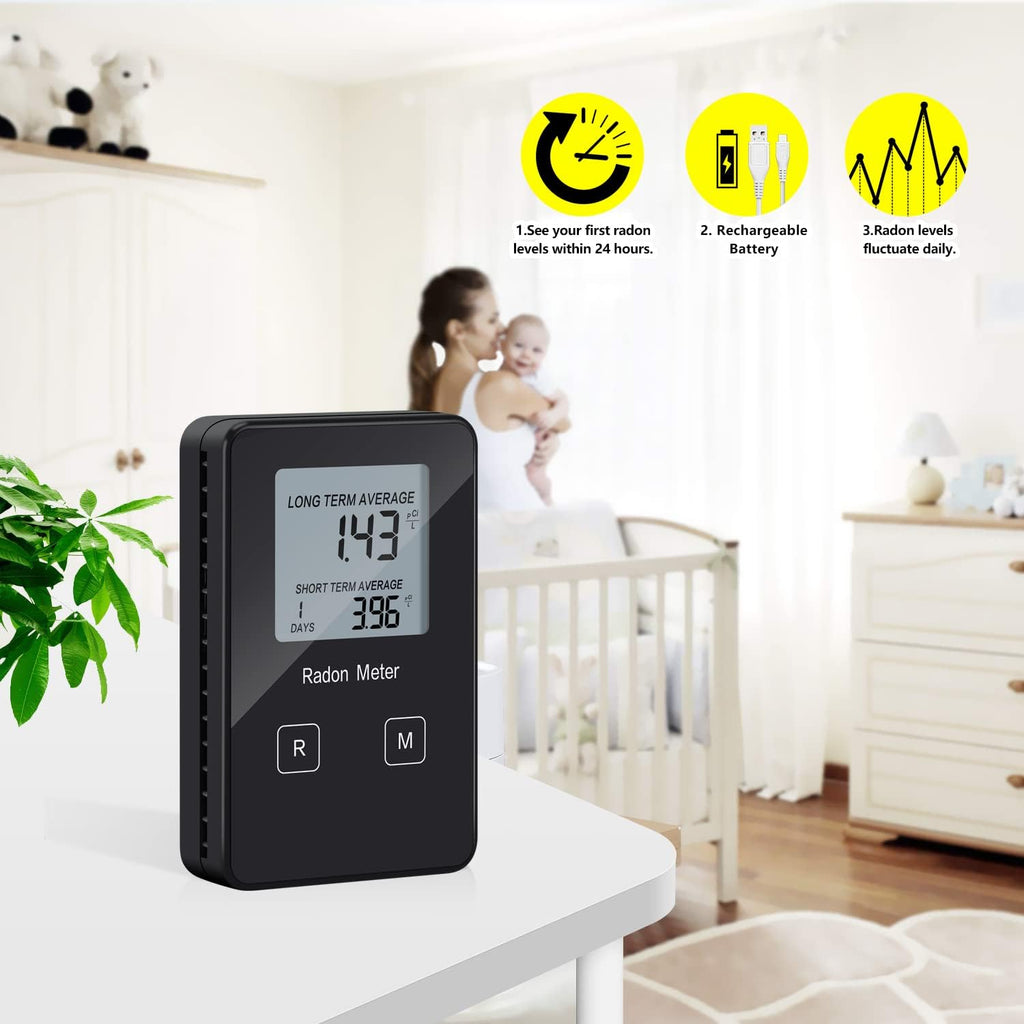 Portable Radon Detector with Rechargeable Battery D429