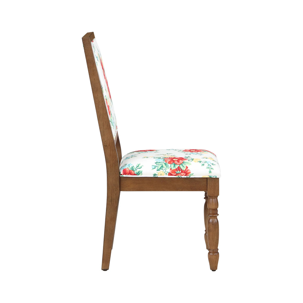 Set of 2 Solid Wood Dining Chairs, Walnut Finish R276209