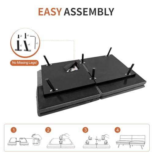 Black Memory Foam Convertible Sofa Bed P850272