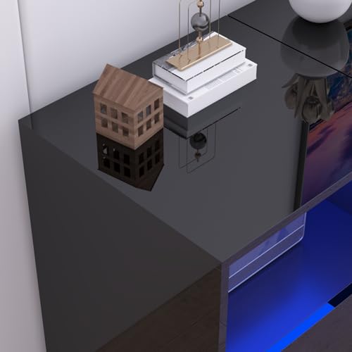 Black High Glossy LED TV Stand L511