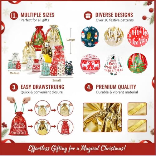 80PCS Christmas Gift Bags Set Q354