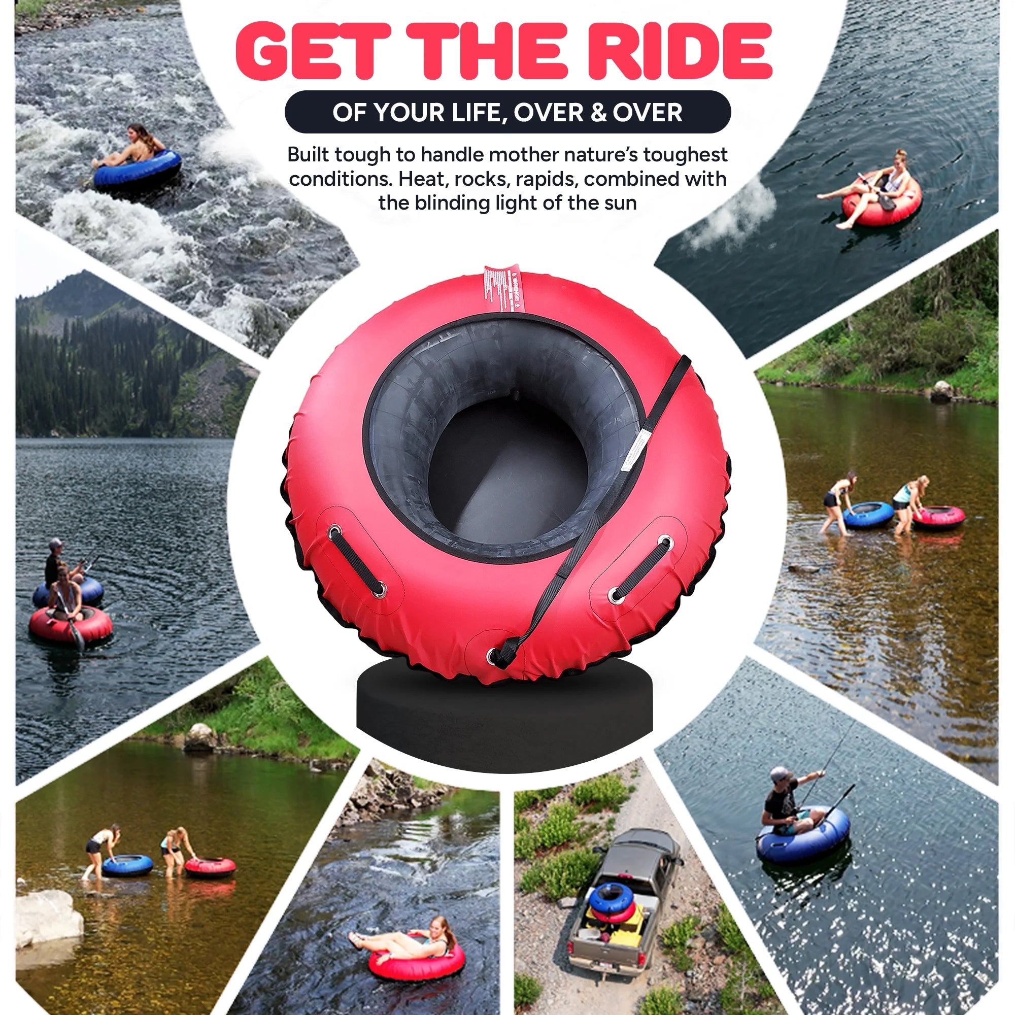 Red Heavy Duty Inflatable River Tube L74531
