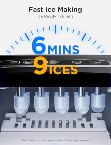 Smart Countertop Ice Maker Machine with Self-Cleaning, 26lbs/24Hrs, Stainless Silver U2144