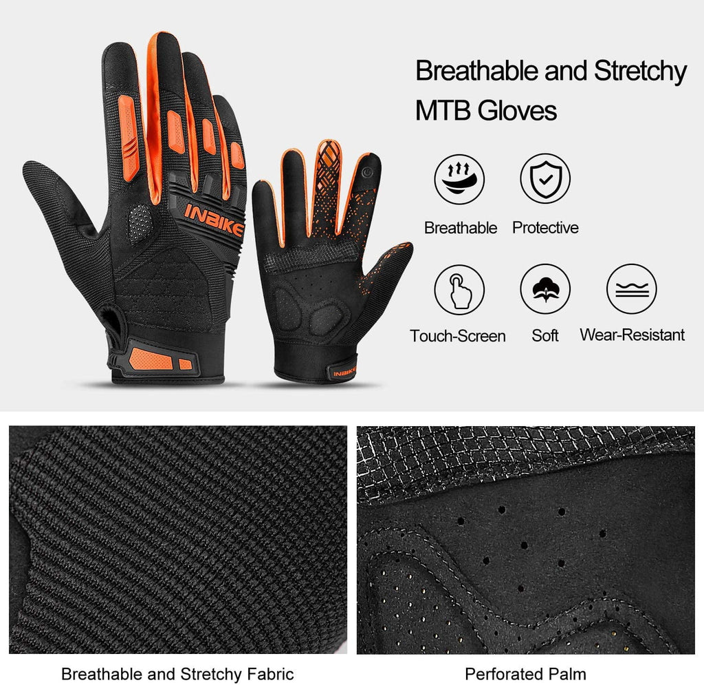 MTB Mountain Bike Gloves Touchscreen with EVA Padded TPR Knuckle Protection C407