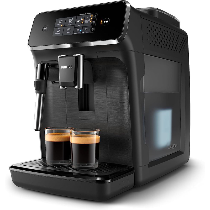 Black fully automatic espresso machine with milk frother I88273
