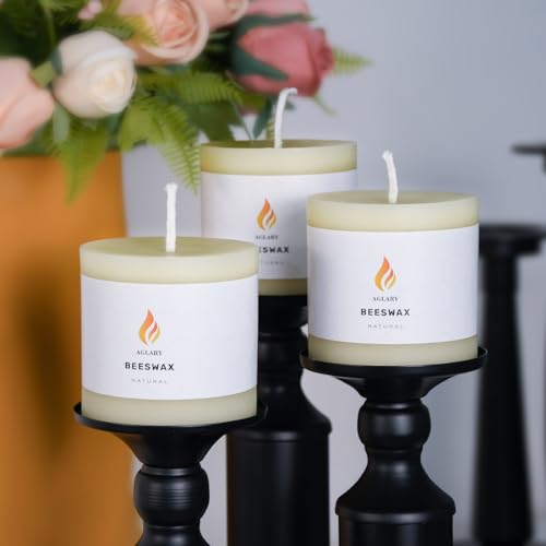 Pure Natural Beeswax Pillar Candle D8495