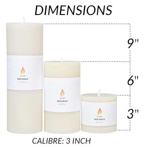 Pure Natural Beeswax Pillar Candle D8495