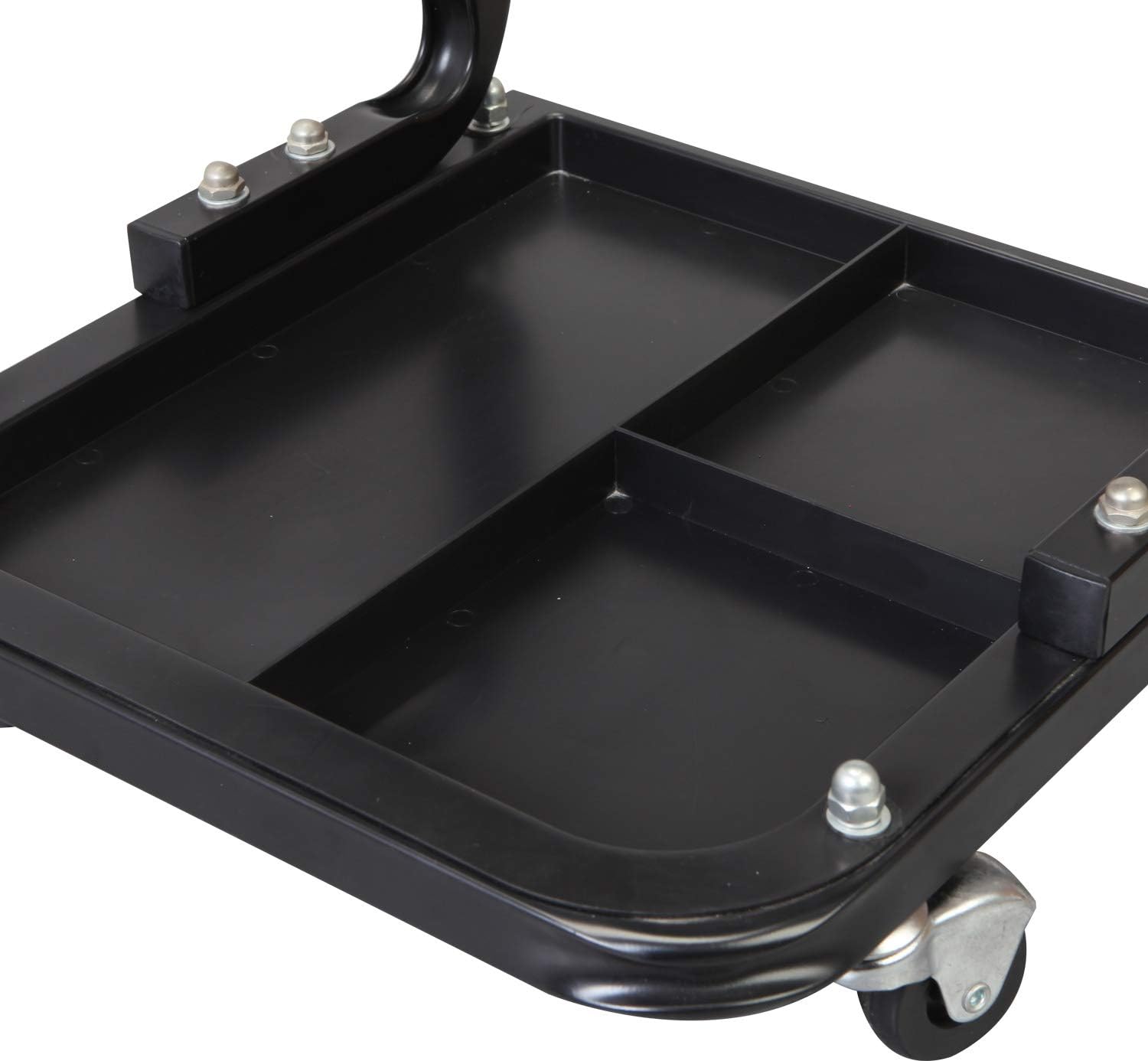 Black Padded Mechanic Stool with Tool Tray Storage Z85248