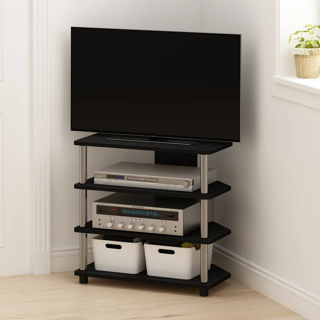 4-Tier TV Stand, Americano, Stainless Steel J637