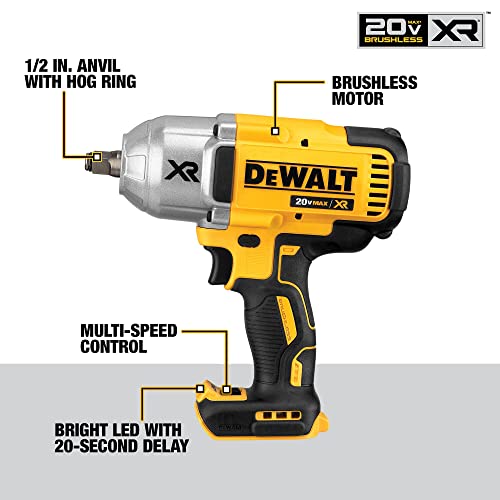 20V MAX Cordless Impact Wrench, 1/2Inch, Bare Tool Only A896205