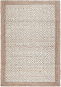 Textured Diamond Hand-Knotted Flatwoven 100% Natural Jute Area Rug, Brown, 6'x9' M469564