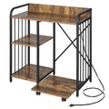 Brown 3-Tier Printer Stand with Wheels Q384642