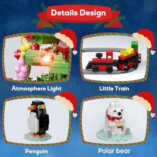 Christmas Tree Building Block Set with Lights (802 PCS) G86264