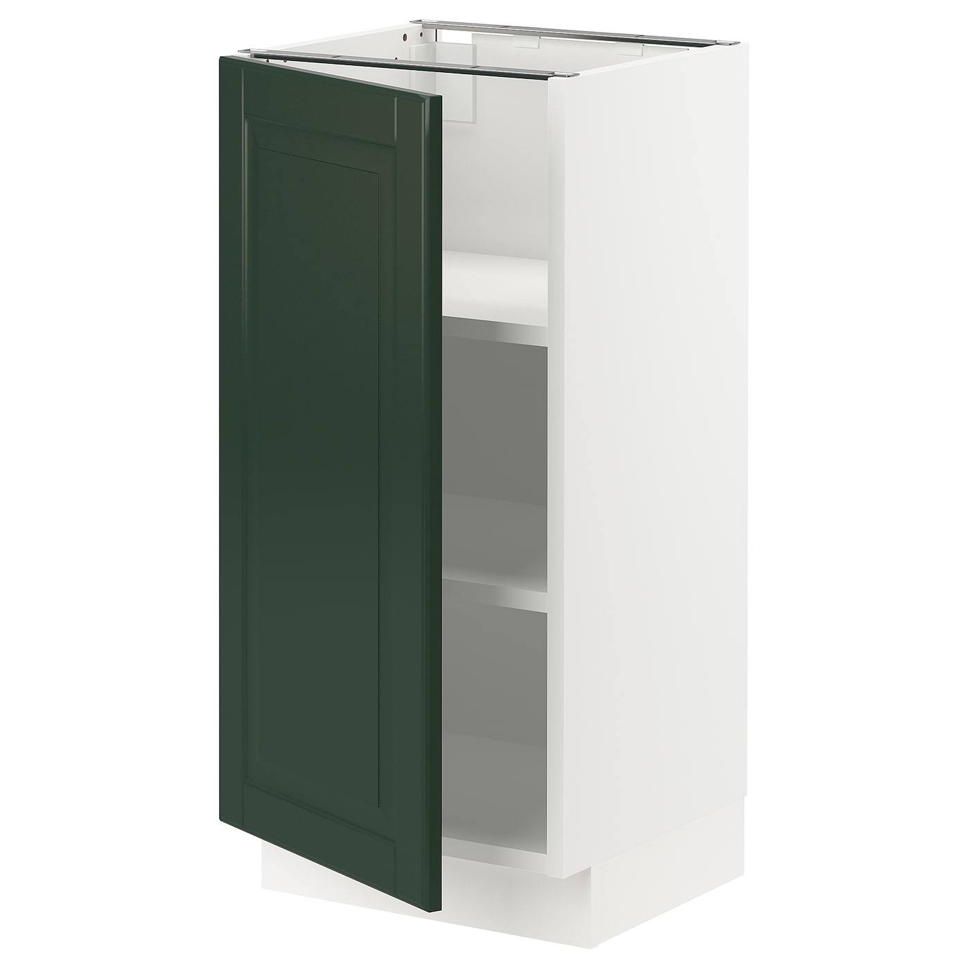 White Bodbyn Dark Green Base Cabinet with Shelves I4059