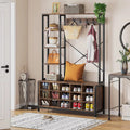 Industrial Hall Tree with Bench and Shoe Storage and Coat Rack P3012