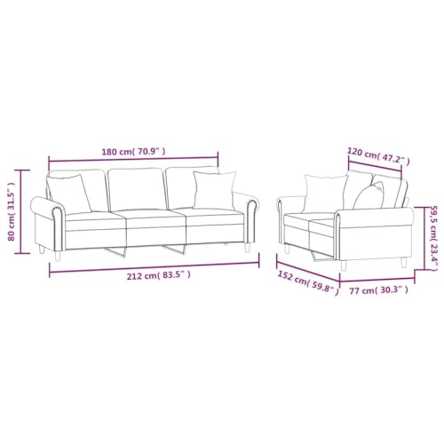 Light Gray Velvet 2 Piece Sofa Set Z375801