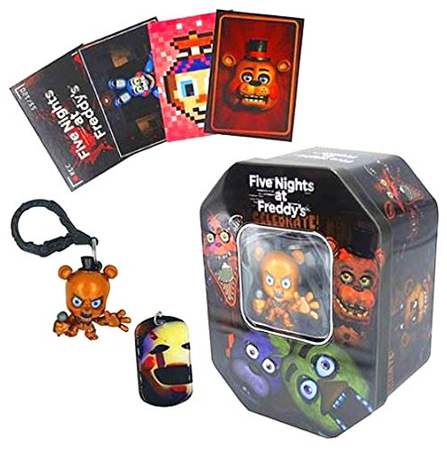 Five Nights at Freddy's Collectable Dog Tag Trading Card and Key Chain Tin Set D345