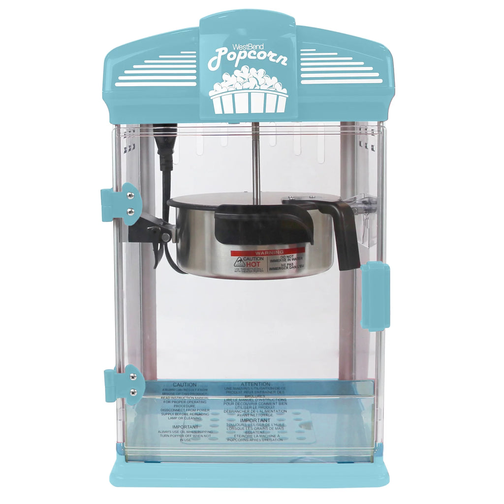 Blue 4-Ounce Popcorn Popper Machine with Nonstick Kettle M5347