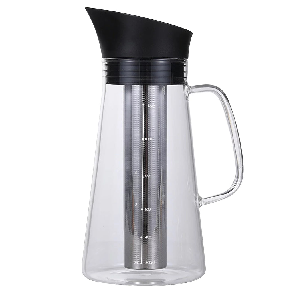 Cold Brew Coffee Maker Glass Stainless Steel Airtight Kettle Y381308