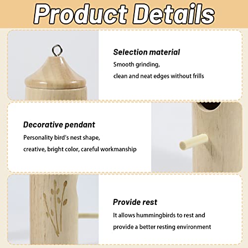 Wooden Hummingbird House for Outside Hanging 4.7 Inch I22256