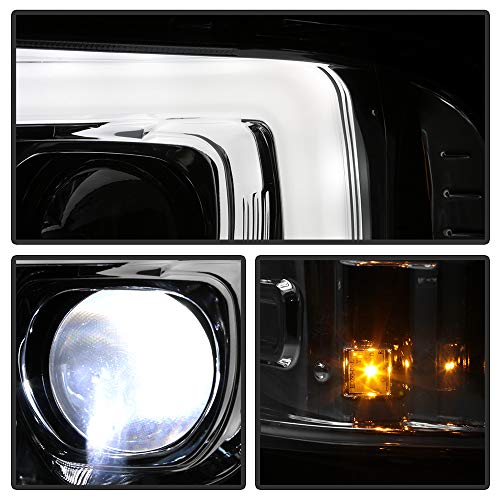 Chrome LED Projector Headlights Headlamps Pair M3644