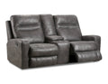 Charcoal Reclining Console Loveseat with Polyester Material E24314