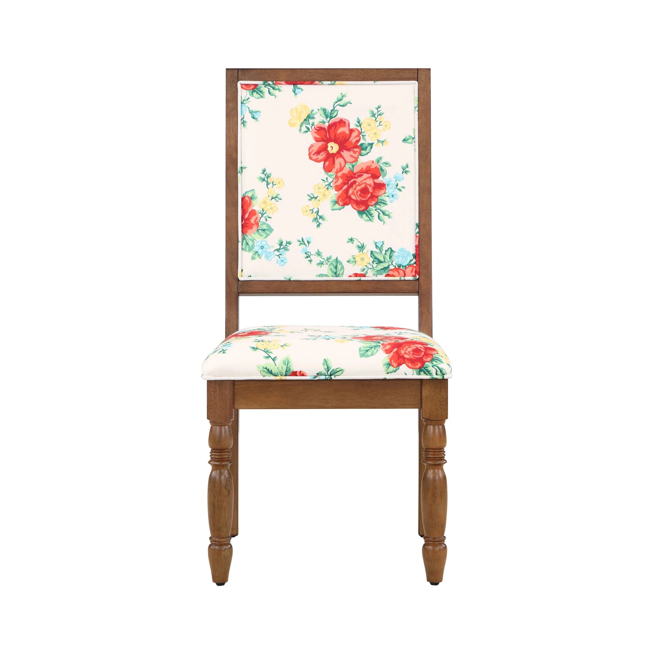 Set of 2 Solid Wood Dining Chairs, Walnut Finish R276209