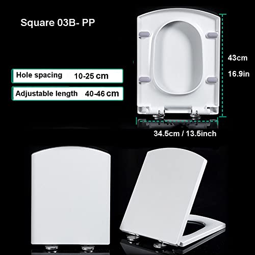 White Square Soft Close Toilet Seat Q23917