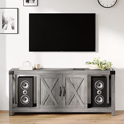 TV Stand with Barn Doors and Storage Cabinet U30859