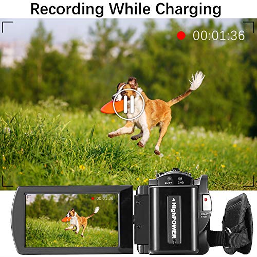 Black 24MP Full HD 1080P Camcorder with 2 Batteries C2404