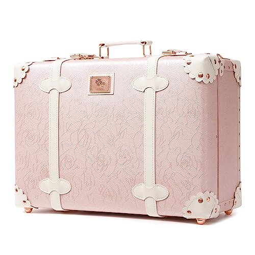 Vintage Carry-on Mini Leather Suitcase with Shoulder Strap J7481