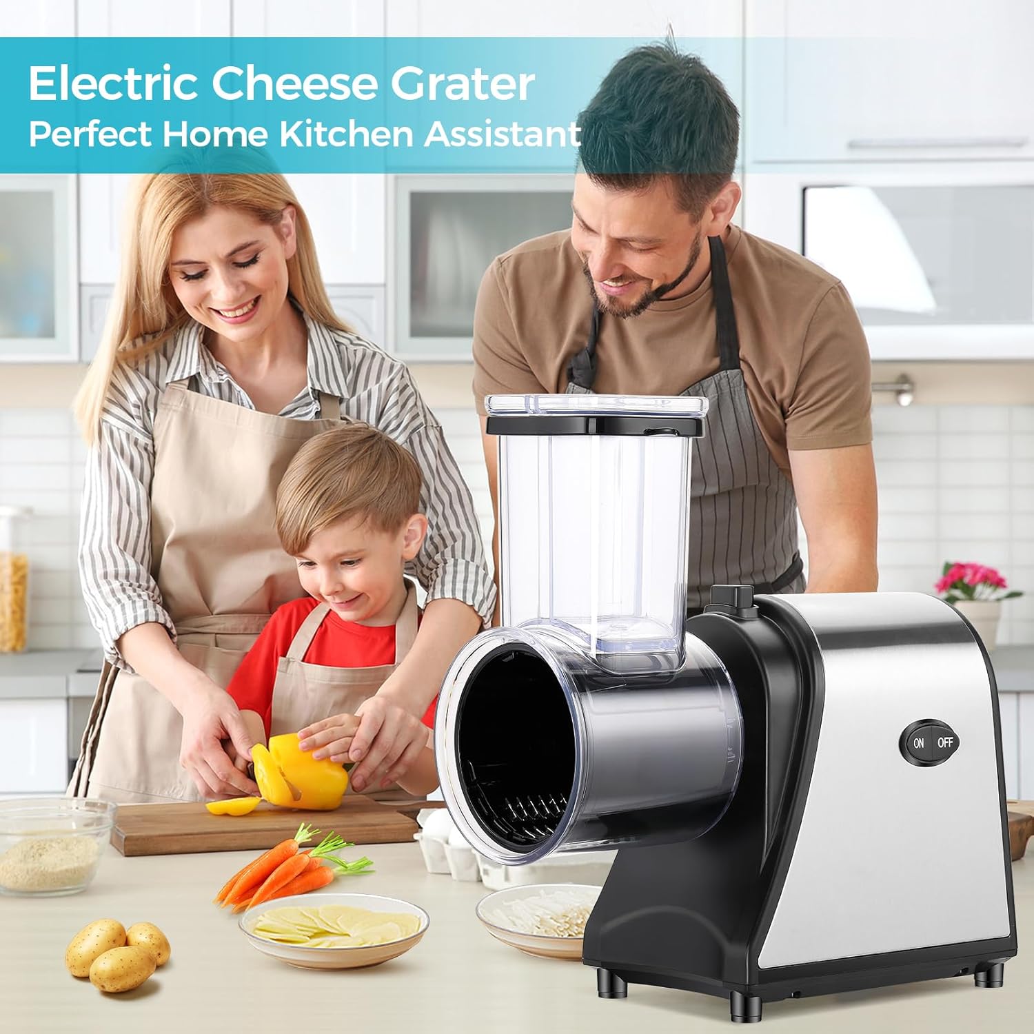 250W Electric Cheese Grater with 5 Attachments K260858